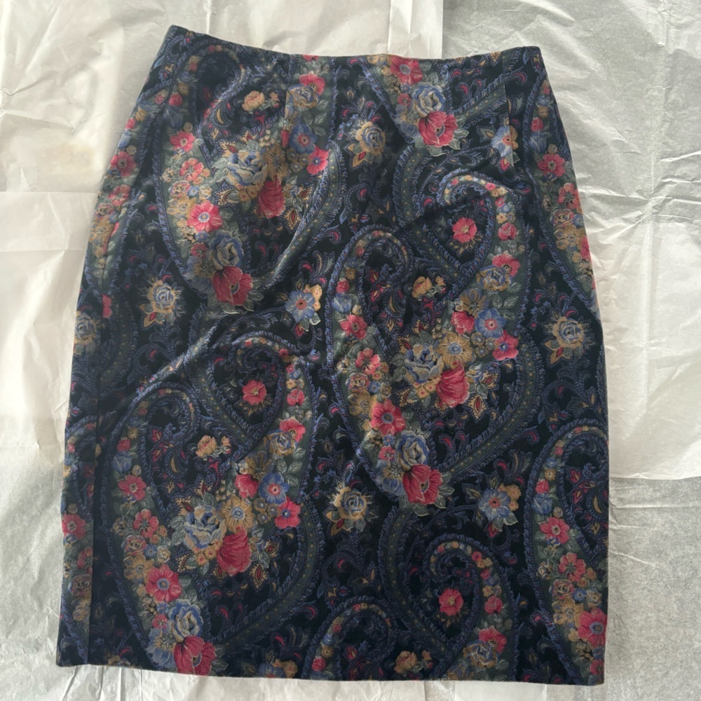 Vintage Ann Taylor Floral Tapestry Skirt Size 8
